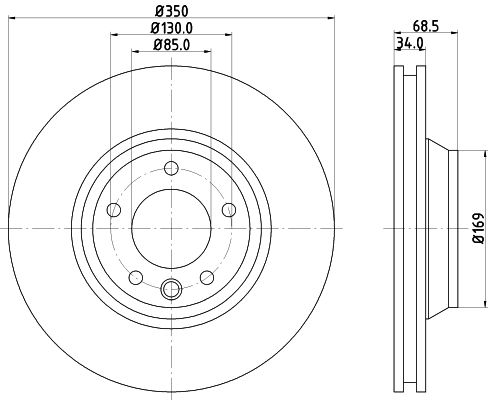 HELLA PAGID Тормозной диск 8DD 355 121-101